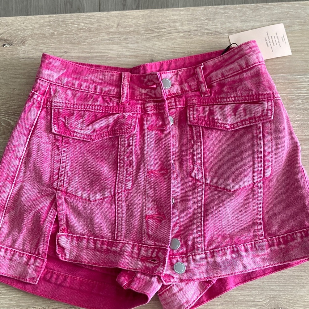 Pink Denim Women Shorts - Picture 5 of 5